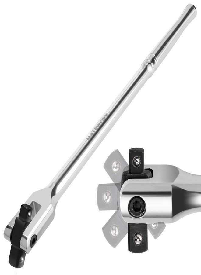 Matework Breaker Bar 3/8" & 1/2" Dual Drive, 16-Inch Length, Heavy Duty Breaker Bar with 360° Flex Head, CR-MO Steel - Image 1